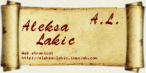 Aleksa Lakić vizit kartica